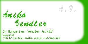 aniko vendler business card